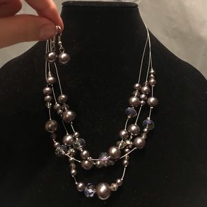 Beaded necklace and earrings set